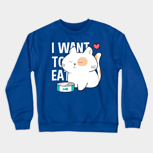 Hungry Kitty Snack Crewneck Sweatshirt by machmigo